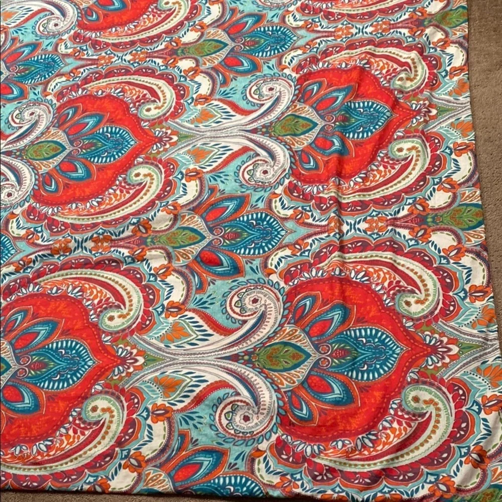 Paisley Duvet with Orange/Blue Intricate Design Sizee Full or Queen Prairie